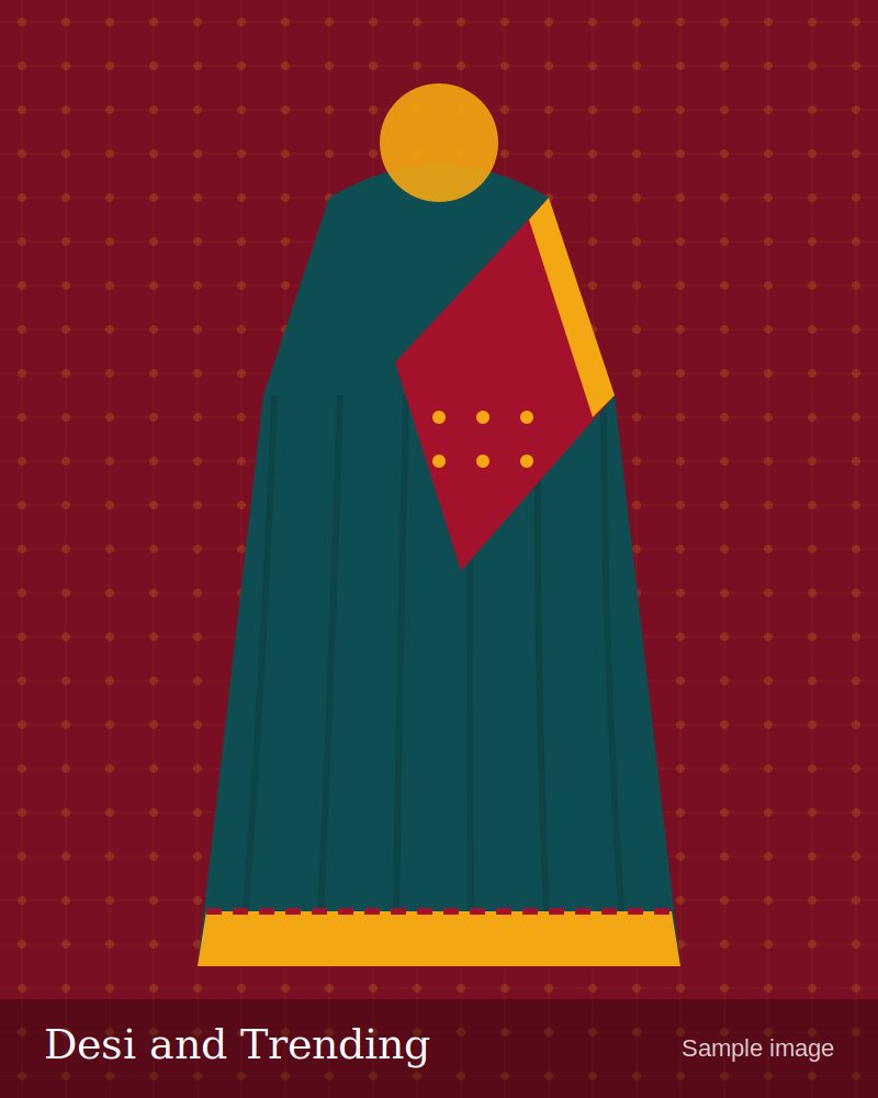 Model wearing a silk saree from Desi and Trending